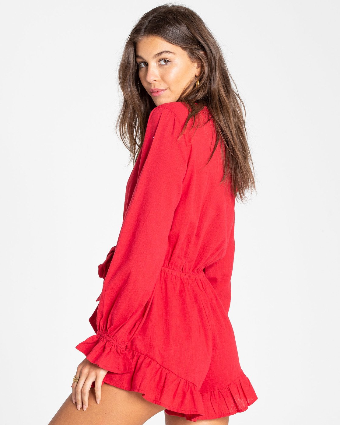 all red romper