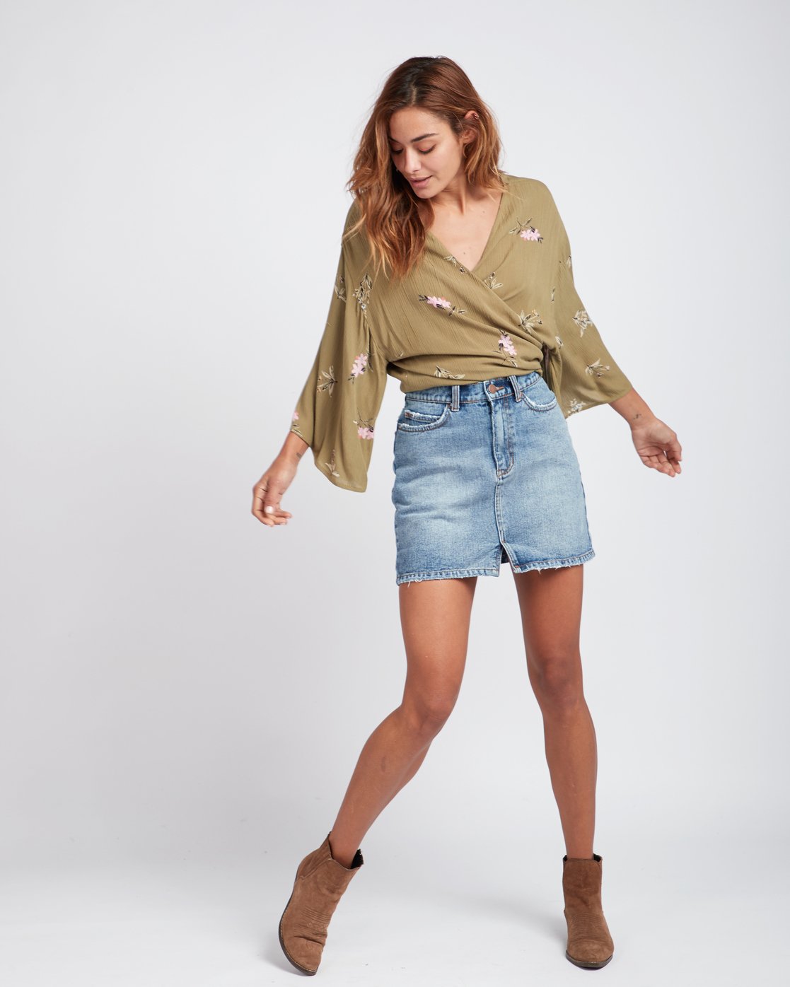 Billabong Womens Black Magic Denim Skirt