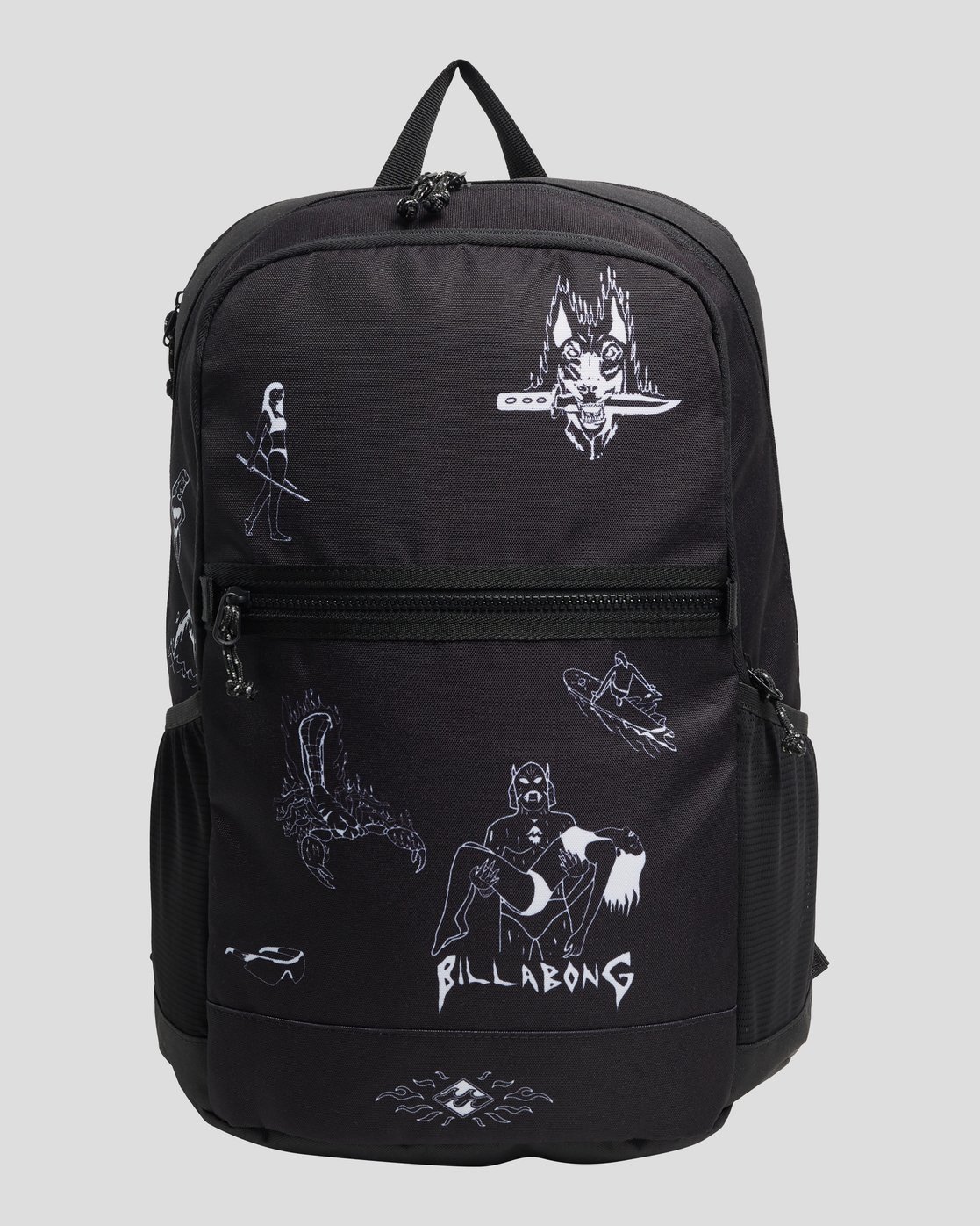 black and white billabong backpack