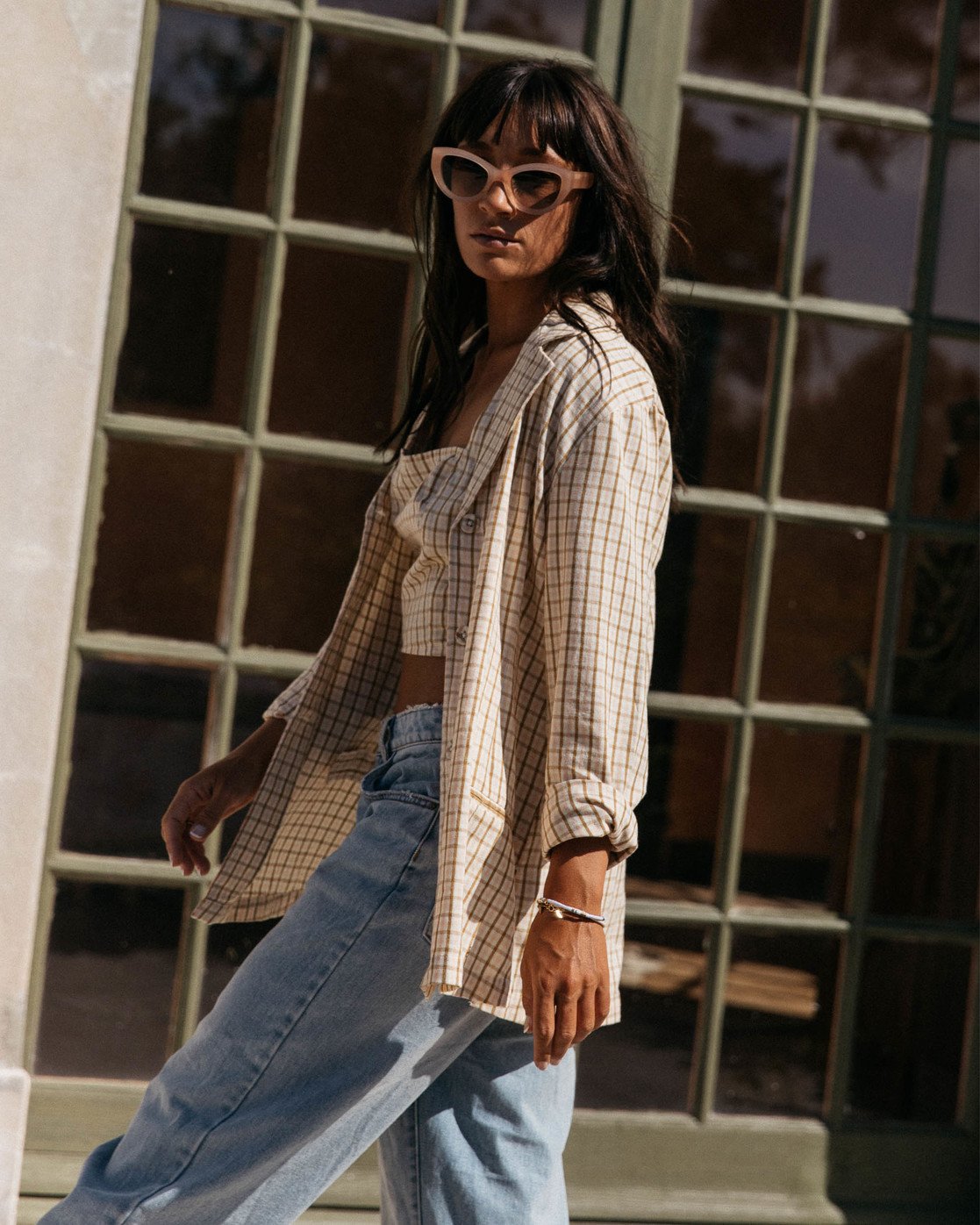 womens checked blazer jacket