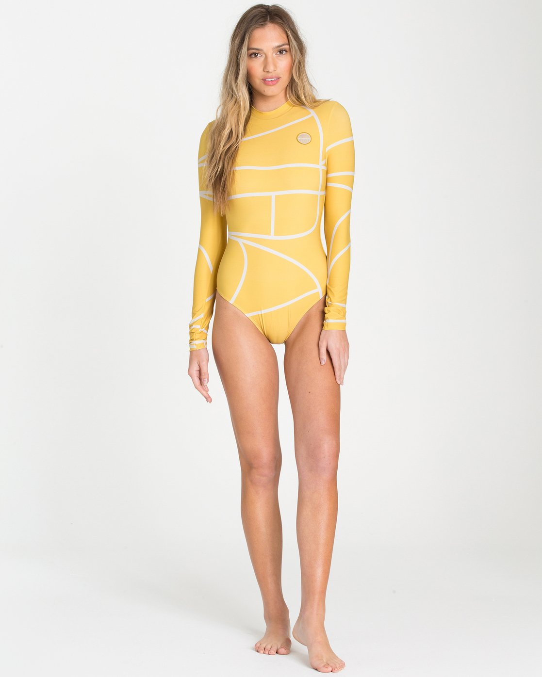 yellow long sleeve swimsuit