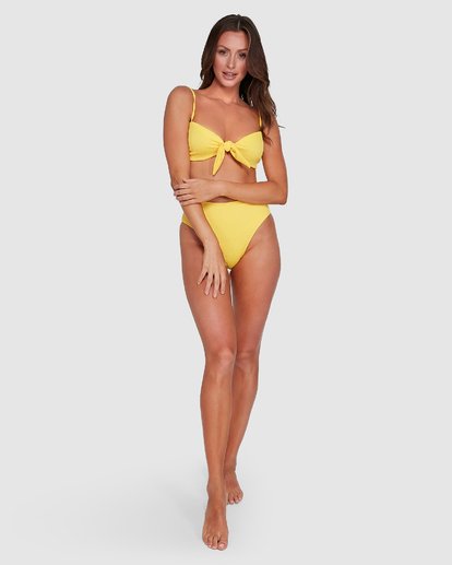 Yellow tie cheap front bikini