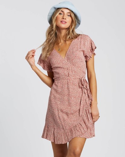 0 Wrap And Roll Dress Red 6507544X Billabong