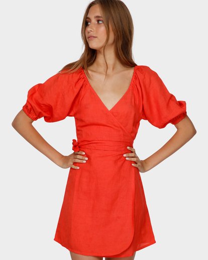 1 Del Ray Wrap Dress Orange 6591479 Billabong