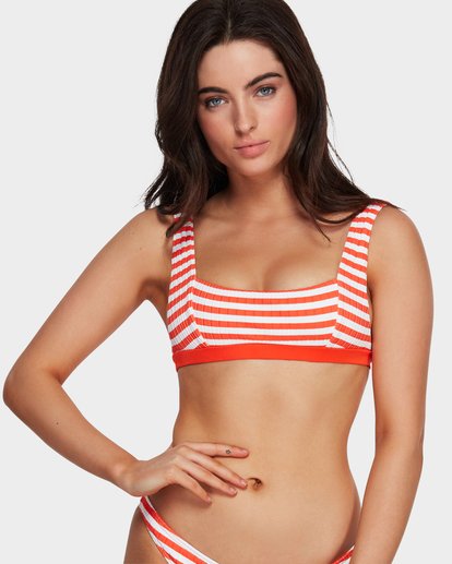 1 Suns Out Stripe Square Bikini Top Orange 6591642 Billabong