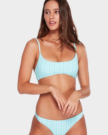 0 Wave Check Bralette Bikini Top Blue 6592601 Billabong