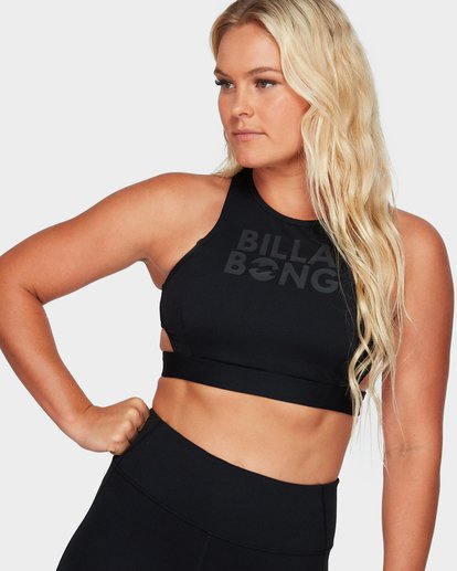 0 High Neck Sports Bra Top Black 6595924X Billabong