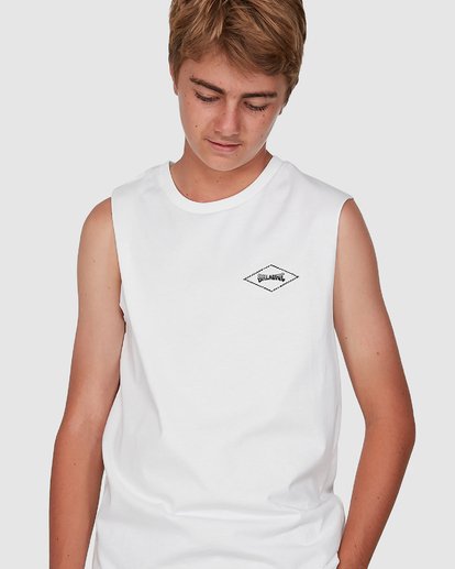 3 Boys 8-16 Checked Diamond Muscle Tank White 8504508 Billabong