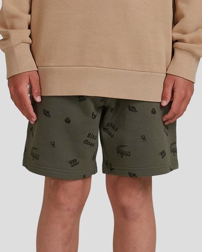 3 Boys 8-16 Printed Fleece Shorts Green 8517700 Billabong