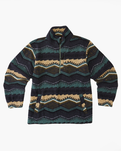 0 Boys' Boundary Mock Neck Fleece Pullover Green ABBFT00133 Billabong