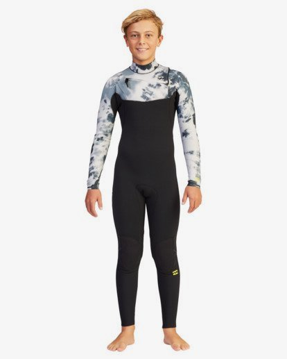 1 Boys' 4/3 Furnace Comp Chest Zip Full Wetsuit Grey ABBW100102 Billabong