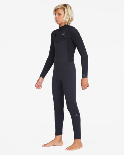 0 Boy's 4/3 Revolution Chest Zip Full Wetsuit Black ABBW100124 Billabong