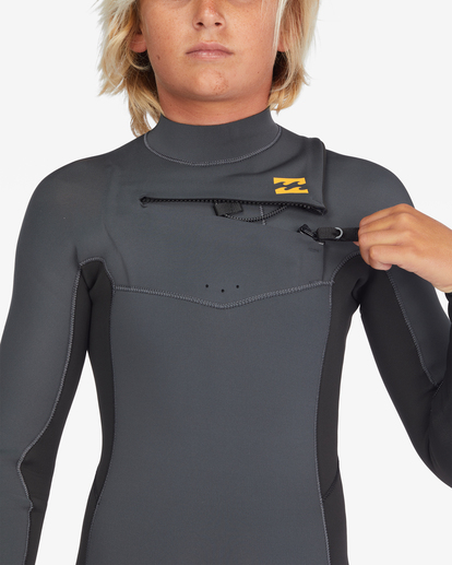 4 Boy's 3/2 Absolute Chest Zip Full Wetsuit Purple ABBW100129 Billabong