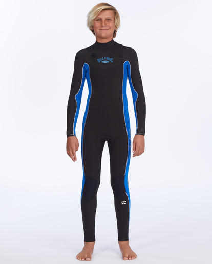 1 Boy's 3/2 Absolute Chest Zip Full Wetsuit Blue ABBW100129 Billabong