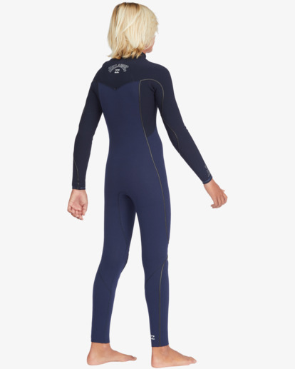 2 Boy's 4/3 Furnace Comp Chest Zip Full Wetsuit Blue ABBW100133 Billabong