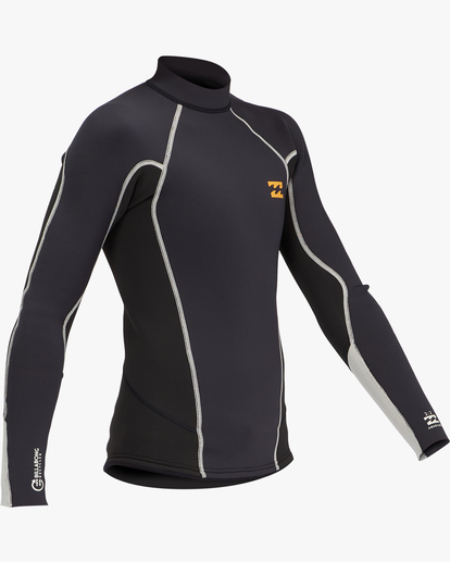 1 Boys' 2mm Absolute Long Sleeve Wetsuit Jacket Black ABBW800106 Billabong