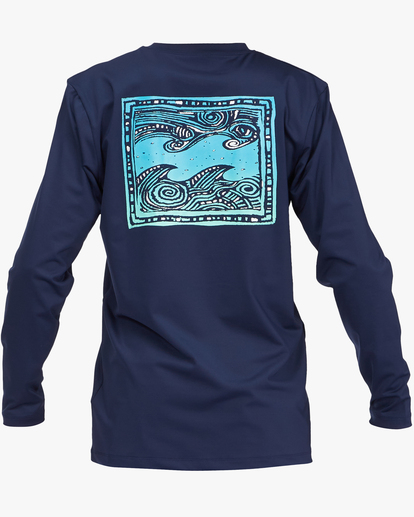 6 Boys' Crayon Wave Loose Fit Long Sleeve Surf Tee  ABBWR00123 Billabong