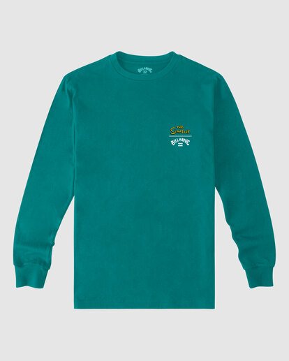 0 Boys' The Simpsons Family Couch Organic Long Sleeve T-Shirt Green ABBZT00230 Billabong
