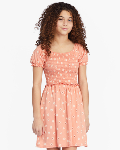 0 Girls' Dance Around Babydoll Mini Dress Orange ABGKD00141 Billabong