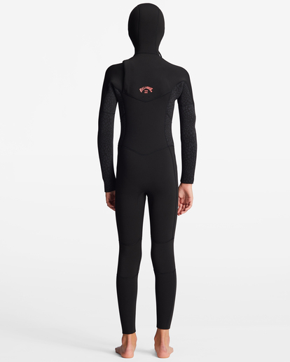 1 Girls' 5/4 Synergy Chest Zip Hooded Full Wetsuit Black ABGW200100 Billabong