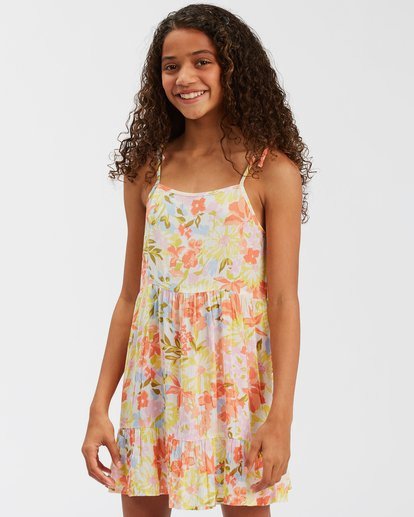 0 Girls' Wild Dreamer Floral Mini Dress White ABGWD00119 Billabong