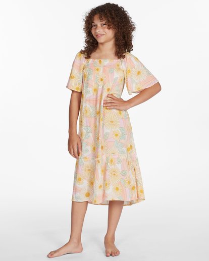 0 Sunflower Robe Midi Pour Filles Vert ABGWD00123 Billabong