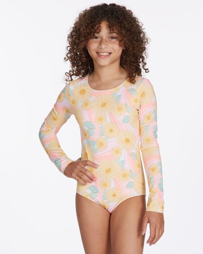 0 Girls' Sweet Sunset Long Sleeve Swimsuit Multicolor ABGWR00140 Billabong