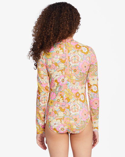 2 Girls' Ain't She A Beaut Long Sleeve UPF 50 Swimsuit Multicolor ABGWR00152 Billabong