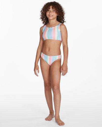 1 Girls' Stoked On Stripes Cropped Tank Bikini Set  ABGX200217 Billabong