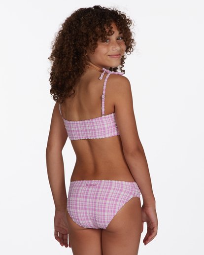 2 Girls' Checkin The Waves Tie Trilet Bikini Set Pink ABGX200225 Billabong