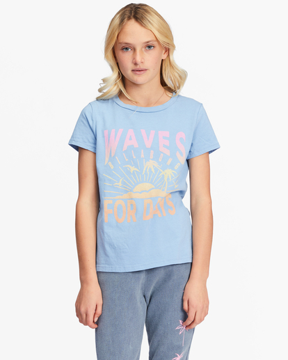 0 Girls' Wave For Days Graphic Boyfriend T-Shirt Blue ABGZT00337 Billabong