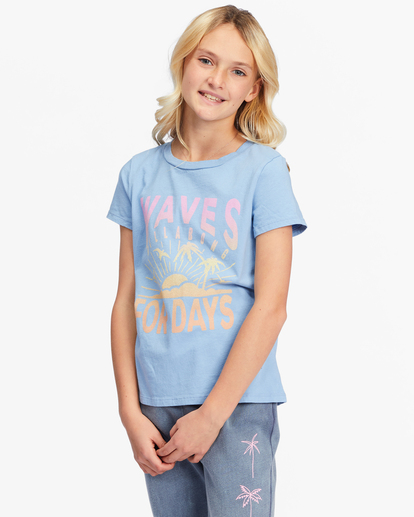 1 Girls' Wave For Days Graphic Boyfriend T-Shirt Blue ABGZT00337 Billabong