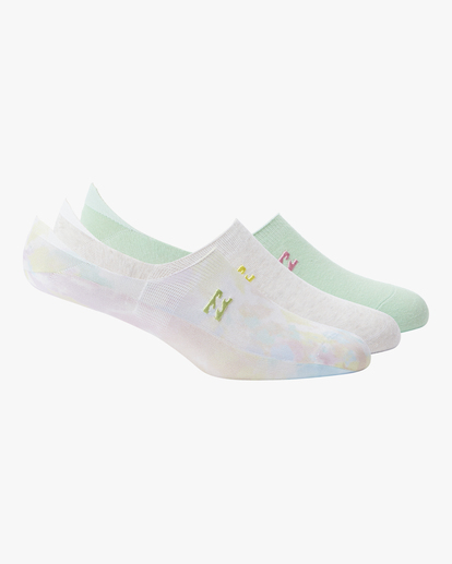 0 Rainbow Tide 3 Pack No Show Socks Multicolor ABJAA00159 Billabong