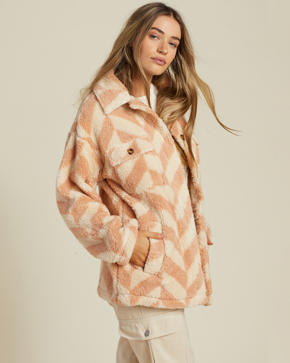 1 Fairbanks Button-Up Teddy Bear Jacket Beige ABJFT00187 Billabong