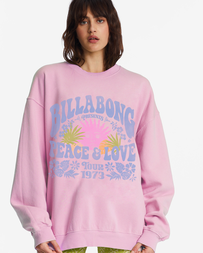 3 Ride In Oversized Crewneck Sweatshirt Pink ABJFT00281 Billabong