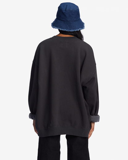 2 Ride In Oversized Crewneck Sweatshirt Black ABJFT00281 Billabong