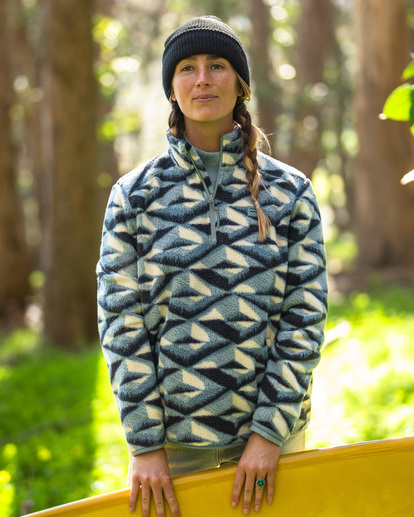 0 A/Div Boundary - Fleece mit halbem Reißverschluss für Frauen Blau ABJFT00287 Billabong