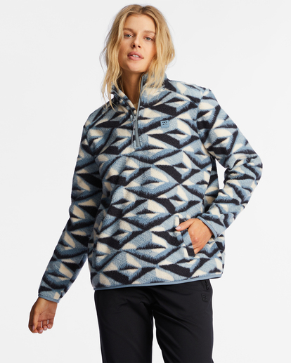 2 A/Div Boundary Mock 3 Half-Zip Pullover Sweatshirt Blue ABJFT00287 Billabong