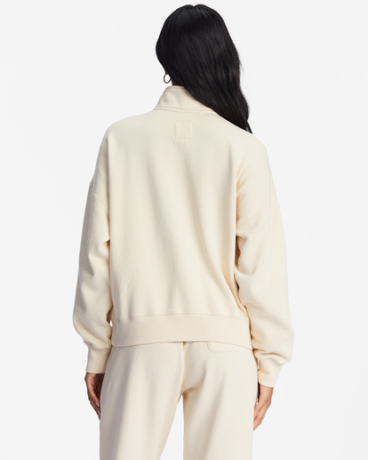 2 Lazy Mornings Half-Zip Pullover Sweatshirt White ABJFT00341 Billabong