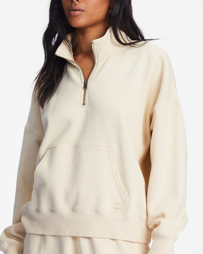 3 Lazy Mornings Half-Zip Pullover Sweatshirt White ABJFT00341 Billabong