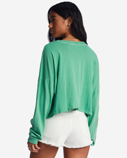 2 Beach Boyfriend Long Sleeve Crop Top Green ABJKT00282 Billabong