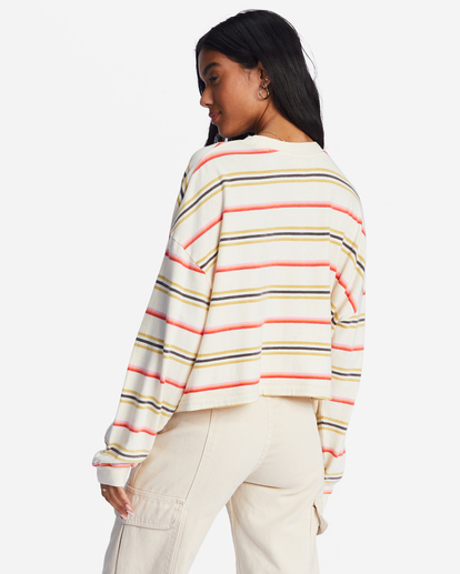 2 Beach Boyfriend Boxy Long Sleeve T-Shirt White ABJKT00426 Billabong