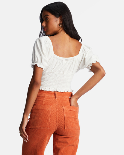 3 Love Song Puff Sleeve Top White ABJKT00441 Billabong