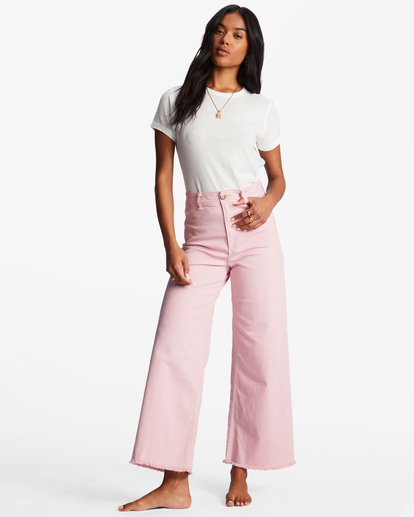 1 Free Fall - Pantalón de pata ancha para Mujer Rosa ABJNP00126 Billabong