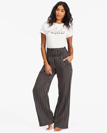 0 New Waves 2 Elastic Waist Pants Black ABJNP00127 Billabong