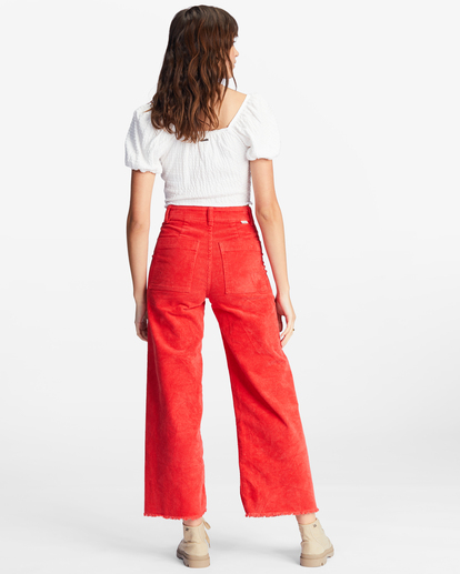 1 Free Fall Cord - Pantalón de pata ancha para Mujer Rojo ABJNP00149 Billabong