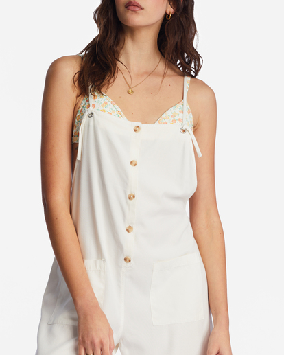 3 Beach Cruiser Wide-Leg Overalls White ABJNP00234 Billabong