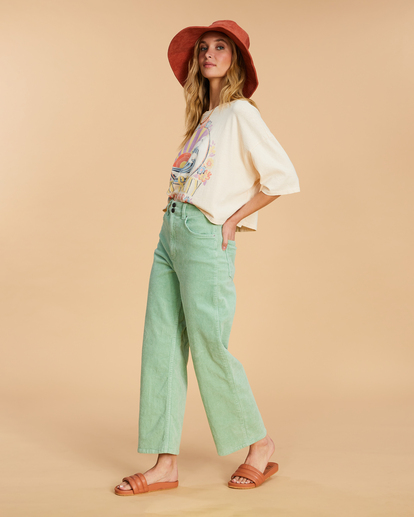 2 Salty Blonde Chill Out High-Waisted Corduroy Pants Green ABJNP00309 Billabong