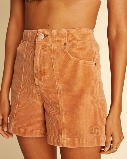 4 Wrangler According To High-Waisted Corduroy Shorts Brown ABJNS00222 Billabong