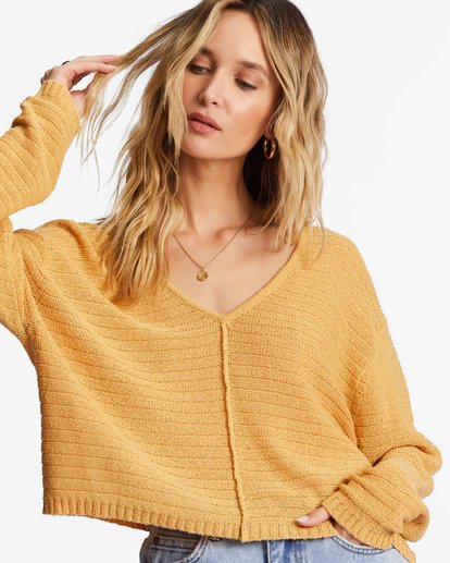 3 Every Day Pullover Sweater Yellow ABJSW00198 Billabong